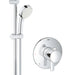 Grohe 35051001 Europlus Shower Trim Package with Single Function Rain Shower Head, Hand Shower, Shower Arm, Flange and 24 Inch Slide Bar