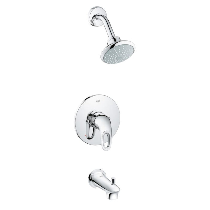 Grohe 35062 Eurostyle Pressure Balanced Tub and Shower with 2.0 GPM Single Function Shower Head - Less Valve