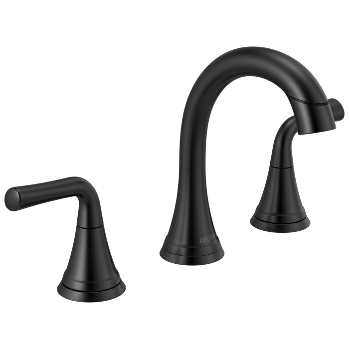 Delta Kayra 3533LF Two Handle Widespread Pull-Down Bathroom Faucet - Matte Black