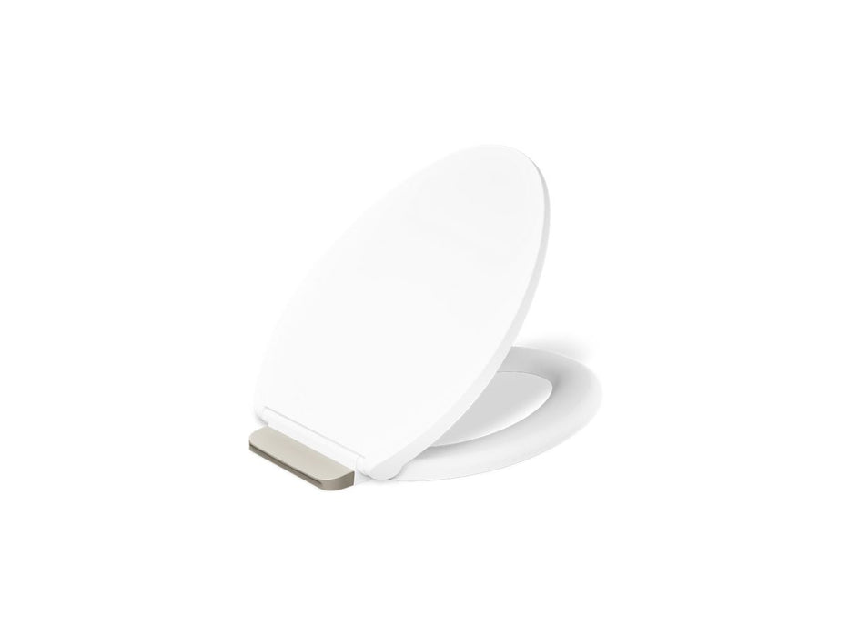 KOHLER K-36593-BN Covert ReadyLatch® Quiet-Close™ Elongated Toilet Seat - angled product view
