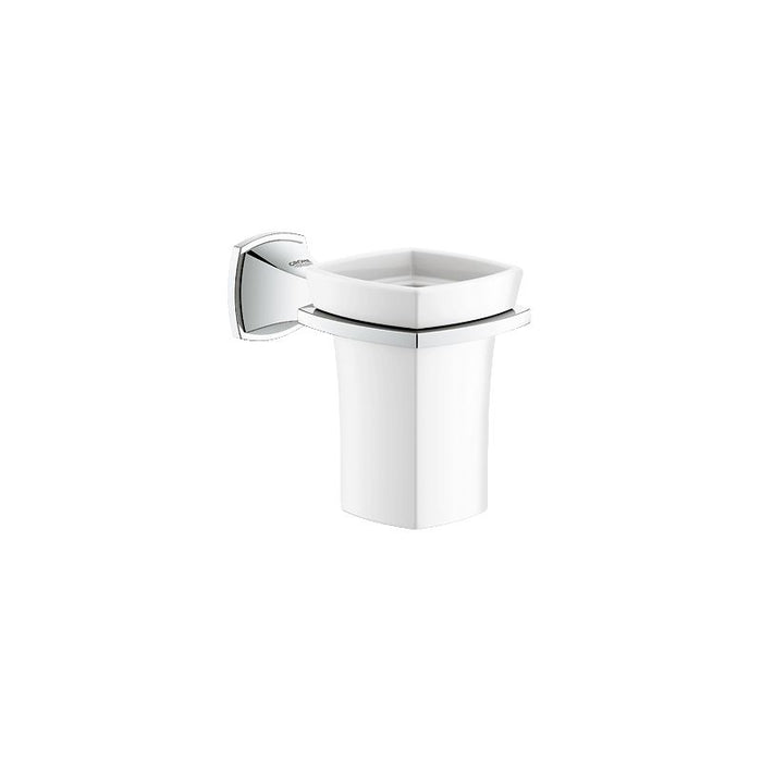 Grohe 40626000 Grandera 3-1/8 Inch Wall Mount Toothbrush Holder Ceramic Tumbler
