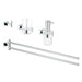 Grohe 40847001 Essentials 4 Piece Bathroom Package with Towel Bar Robe Hook Tumbler