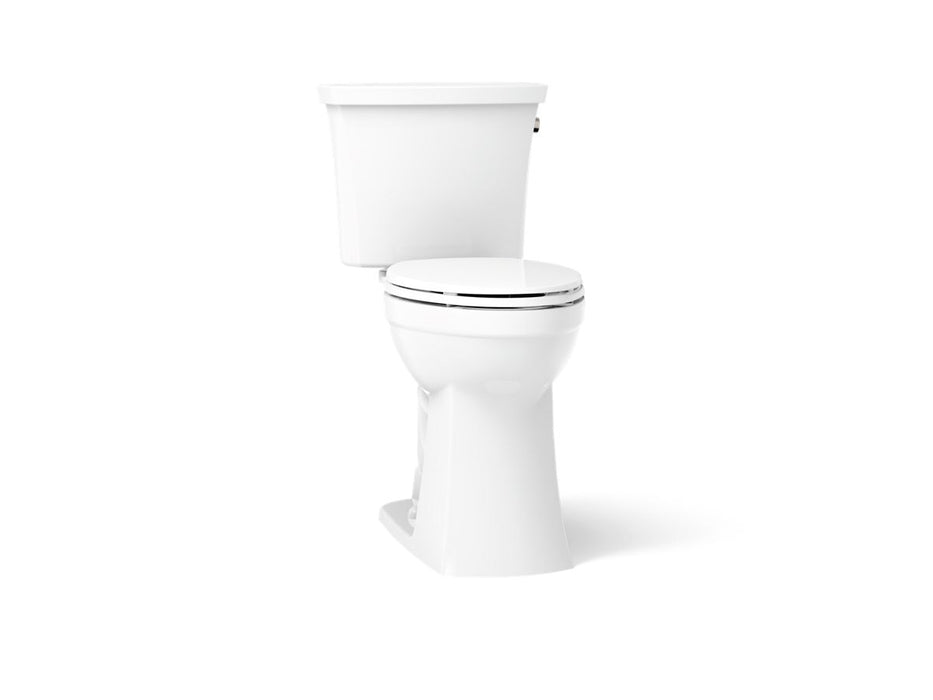 KOHLER K-43201-RA Kelston Tall Two-piece Elongated Toilet, 1.28 GPF - angled product view