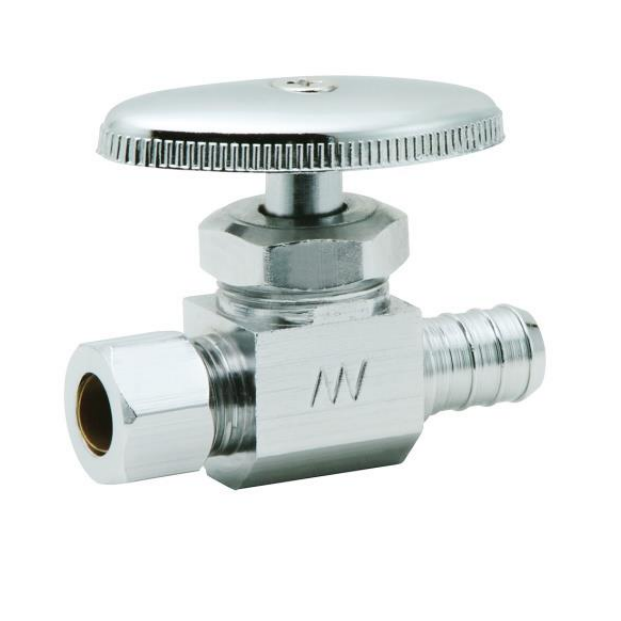 Matco-Norca 29-1004PXLF 1/2" PEX Crimp x 3/8" Compression Multi-Turn Straight Supply Valve &bull; Chrome