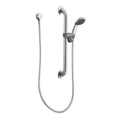 Moen 52224GBM25 Commercial Hand Shower with 24" Slide/Grab Bar in Chrome/Stainless