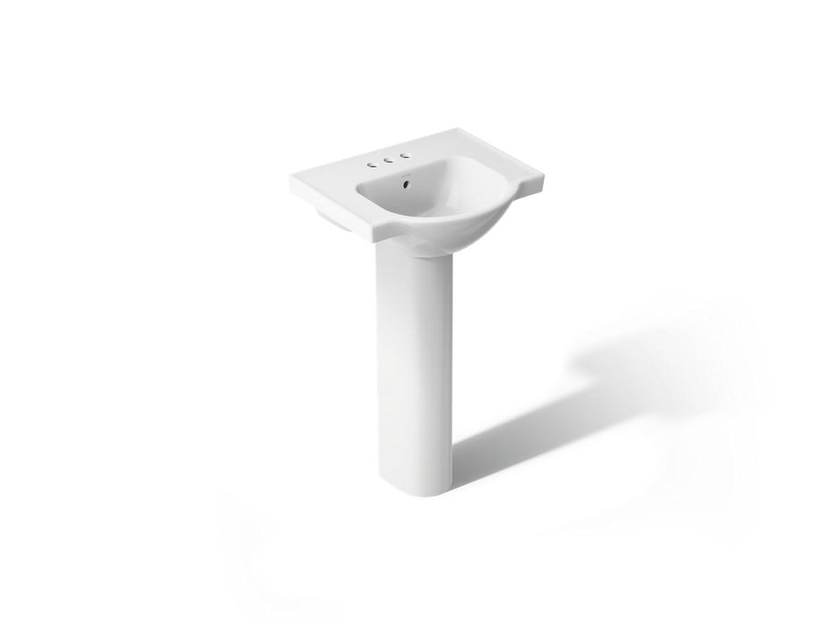 KOHLER K-5265-4 Veer 21" Rectangular Pedestal Bathroom Sink