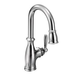 Moen 5985 Brantford One Handle High Arc Pulldown Bar Faucet in Chrome