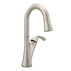 Moen 6124 Notch One Handle Pulldown Bar Faucet in Spot Resist Stainless