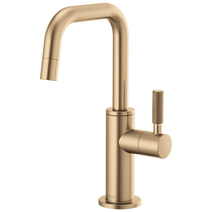 Brizo Litze 61353LF Beverage Faucet with Square Spout and Knurled Handle - Luxe Gold