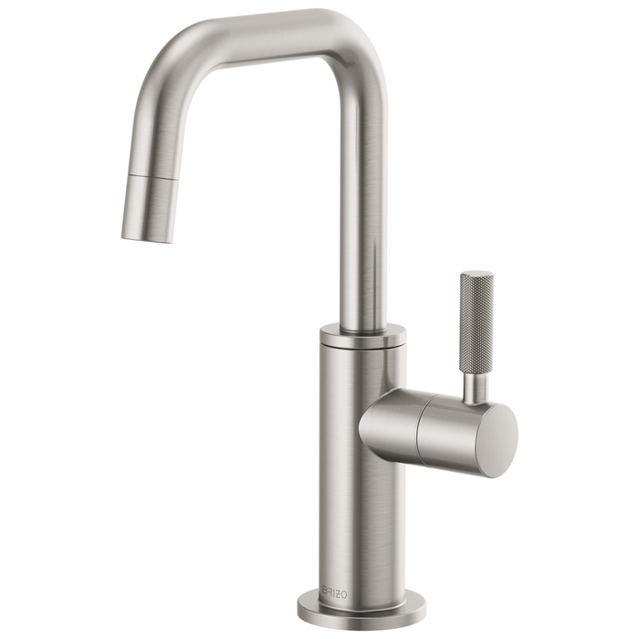 Brizo Litze 61353LF Beverage Faucet with Square Spout and Knurled Handle - Stainless