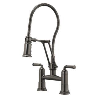 Brizo Rook: Articulating Bridge Faucet with Finished Hose