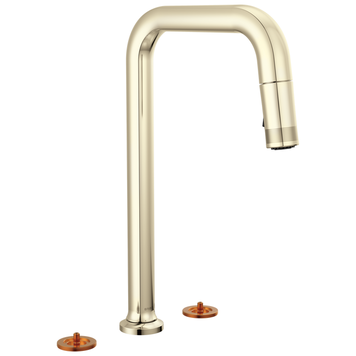 Widespread Pull-Down Faucet with Square Spout - Less Handles