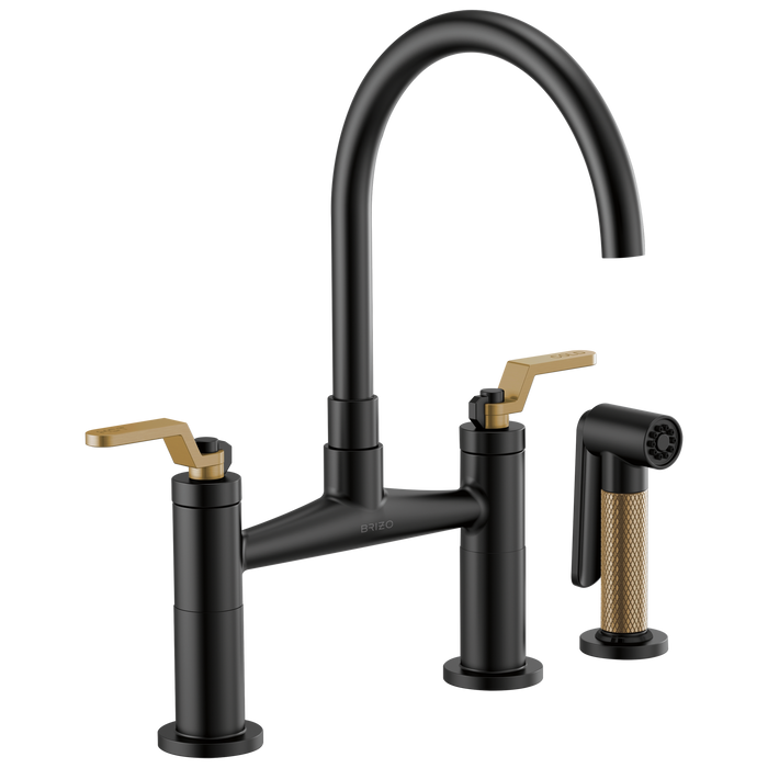 Brizo Brizo Litze: Bridge Faucet with Arc Spout and Industrial Handle