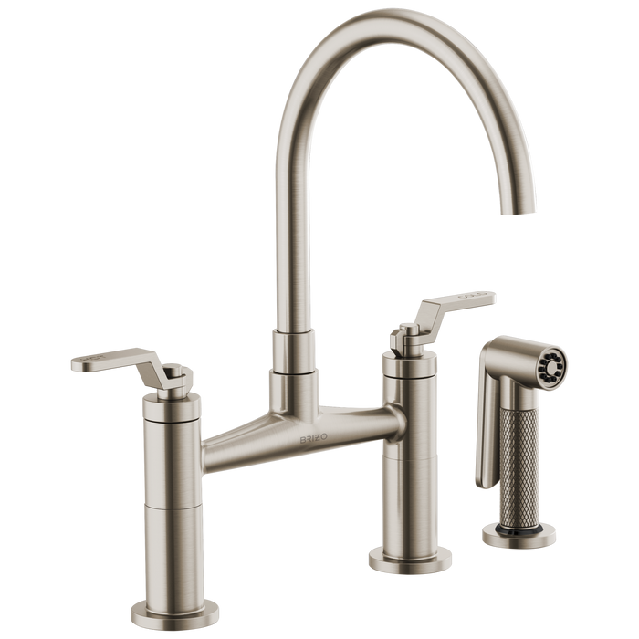 Brizo Brizo Litze: Bridge Faucet with Arc Spout and Industrial Handle
