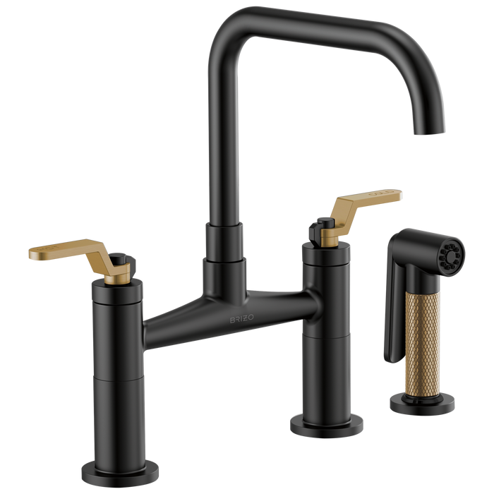 Brizo Brizo Litze: Bridge Faucet with Square Spout and Industrial Handle