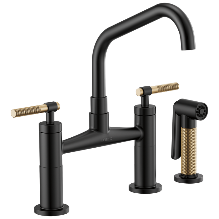 Brizo Brizo Litze: Bridge Faucet with Angled Spout and Knurled Handle