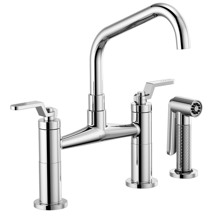 Brizo Brizo Litze: Bridge Faucet with Angled Spout and Industrial Handle