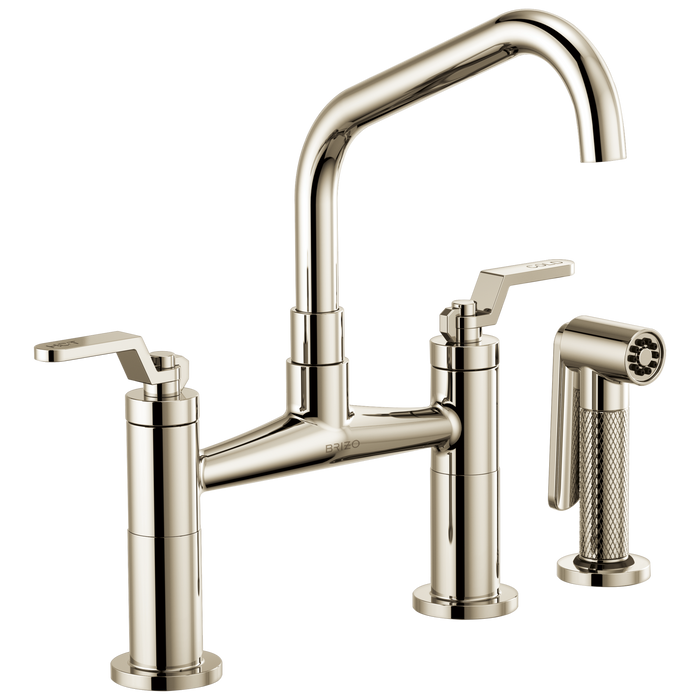 Brizo Brizo Litze: Bridge Faucet with Angled Spout and Industrial Handle