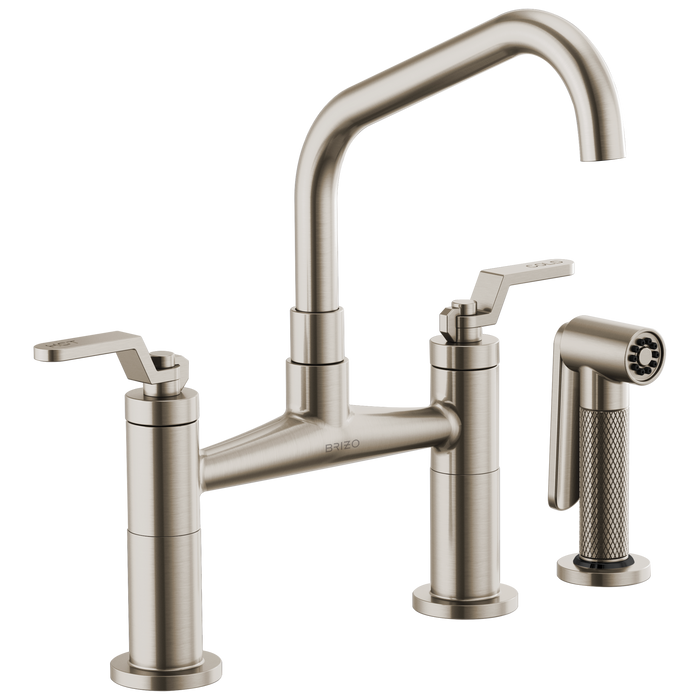 Brizo Brizo Litze: Bridge Faucet with Angled Spout and Industrial Handle