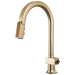 Brizo Frank Lloyd Wright 63022LF Pull-Down Kitchen Faucet with Arc Spout and Wood Wand - Less Handle - Luxe Gold / Wood