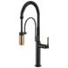 Brizo Litze 63343LF Semi-Professional Kitchen Faucet - Knurled Handle - Matte Black/Luxe Gold