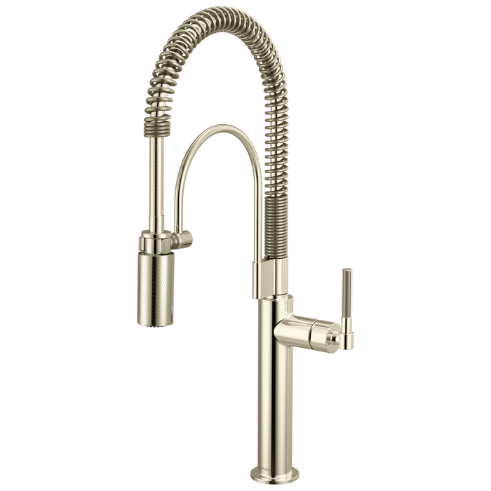 Brizo Litze 63343LF Semi-Professional Kitchen Faucet - Knurled Handle - Polished Nickel