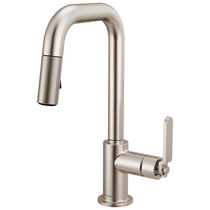 Brizo Litze 63954LF Pull-Down Prep Faucet with Square Spout - Industrial Handle - Stainless