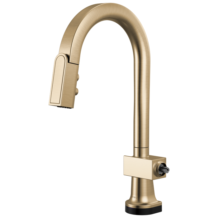 Brizo Frank Lloyd Wright 64922LF SmartTouch Pull-Down Prep Faucet with Arc Spout - Less Handle - Luxe Gold