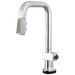Brizo Frank Lloyd Wright 64923LF SmartTouch Pull-Down Prep Faucet with Square Spout and Wood/Concrete Wand - Less Handle - Polished Chrome / Teak Wood