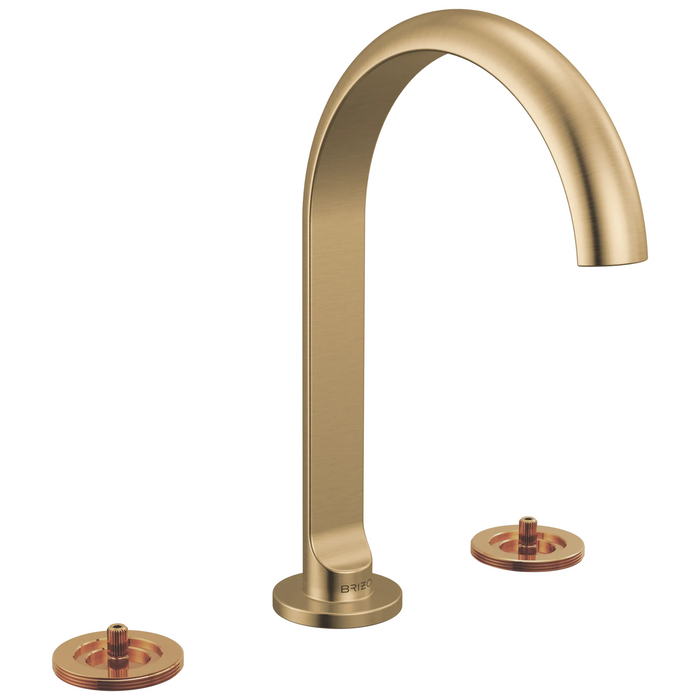 Brizo Roccesco 653110LF Widespread Lavatory Faucet with Arc Spout - Less Handles - Luxe Gold