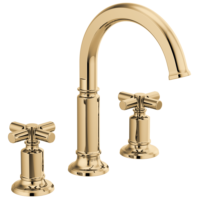 Brizo Invari 65376LF Widespread Lavatory Faucet with Arc Spout - Less Handles 1.2 GPM - Polished Gold