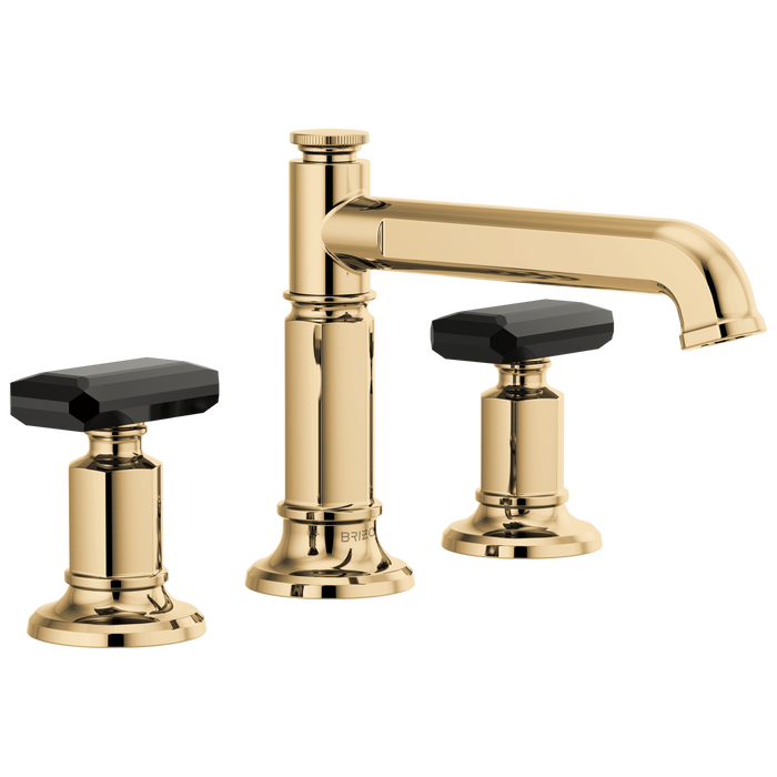 Brizo Invari 65377LF Widespread Lavatory Faucet with Column Spout - Less Handles 1.2 GPM - Polished Gold