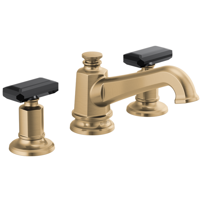 Brizo Invari 65378LF Widespread Lavatory Faucet with Angled Spout - Less Handles 1.2 GPM - Luxe Gold