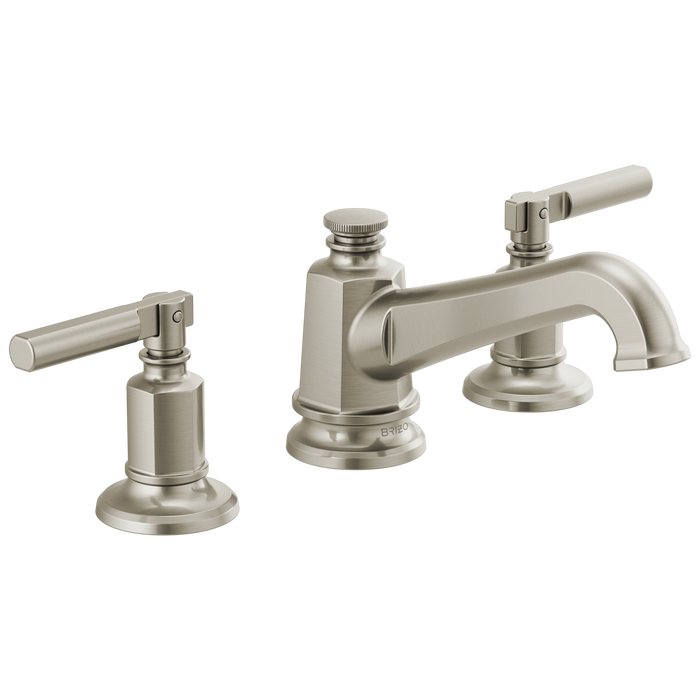 Brizo Invari 65378LF Widespread Lavatory Faucet with Angled Spout - Less Handles 1.2 GPM - Luxe Nickel