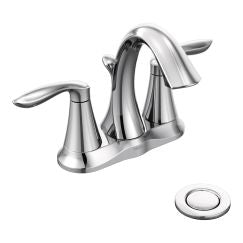 Moen 66410 Eva Double Handle Centerset Bathroom Faucet - Pop-Up Drain Assembly Included in Chrome