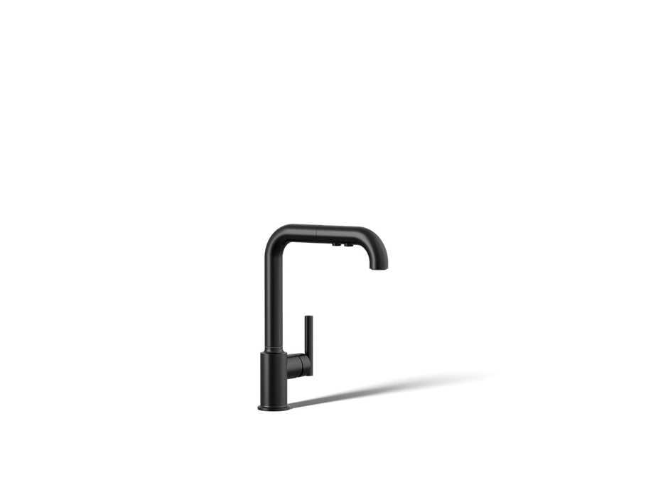 KOHLER Purist Pull-out kitchen sink faucet with three-function sprayhead