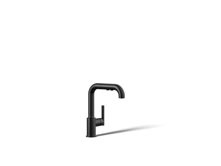 KOHLER Purist Pull-out kitchen sink faucet with three-function sprayhead