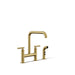 KOHLER Purist Two-hole bridge kitchen sink faucet with side sprayer