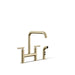 KOHLER Purist Two-hole bridge kitchen sink faucet with side sprayer
