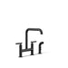 KOHLER Purist Two-hole bridge kitchen sink faucet with side sprayer