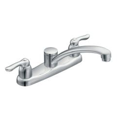 Moen 7906 Chateau Double Handle Kitchen Faucet with Metal Lever Handles in Chrome
