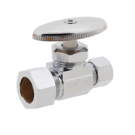 Matco-Norca 29-1014LF 5/8" Compression x 3/8" Compression Multi-Turn Straight Supply Valve &bull; Chrome