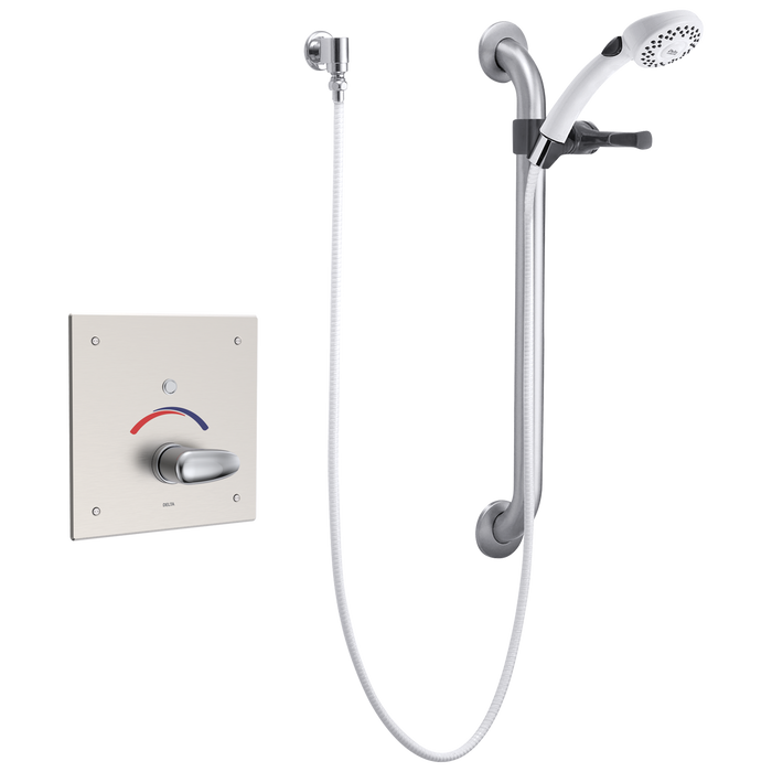 Delta 860T157 Commercial Electronic Shower Trim with Push Button Activator - Hardwire
