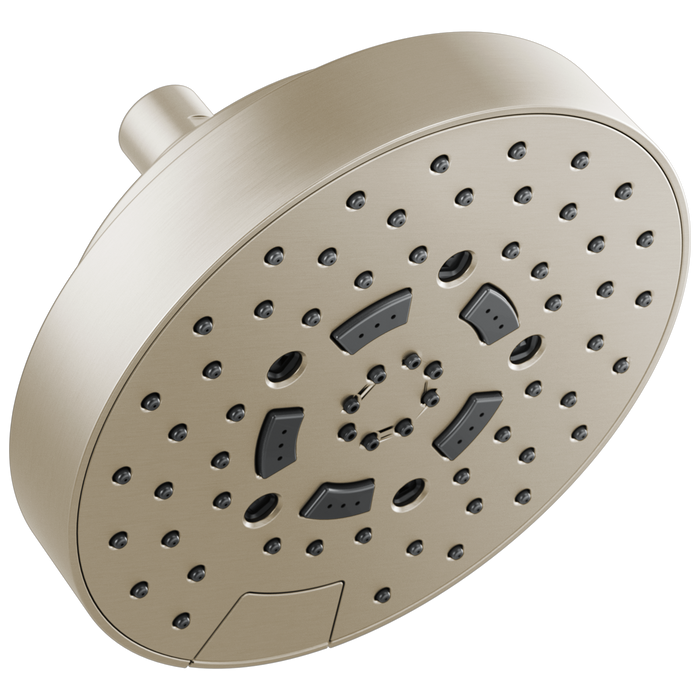 Brizo Essential Shower 87492 7” Linear Round H2Okinetic Multi-Function Wall Mount Shower Head - 1.5 GPM - Brushed Nickel