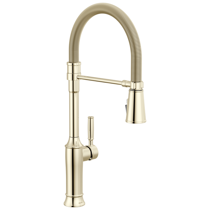 Delta Renaldi 9684 Single-Handle Pull-Down Spring Kitchen Faucet - Lumicoat Polished Nickel