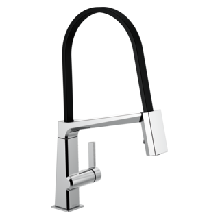 Delta Pivotal: Single Handle Exposed Hose Kitchen Faucet