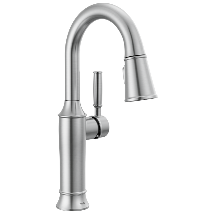 Delta Renaldi 9984 Single Handle Pull-Down Bar / Prep Faucet - Lumicoat Arctic Stainless