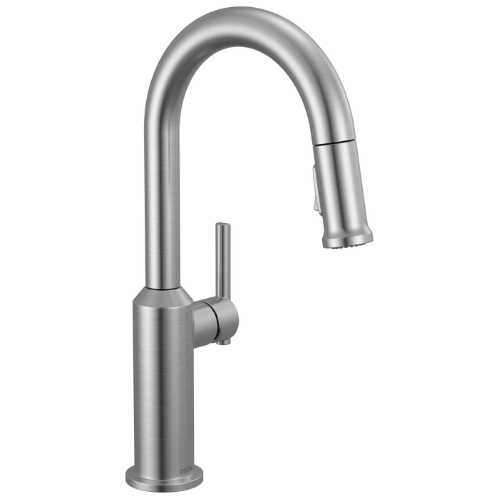 Delta Cordova 9985 Single Handle Pull-Down Bar/Prep Faucet - Lumicoat Arctic Stainless