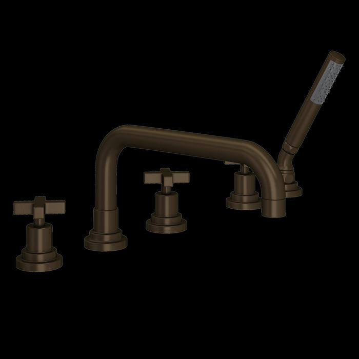 ROHL A2224 Lombardia® 5-Hole Deck Mount Tub Filler With U-Spout
