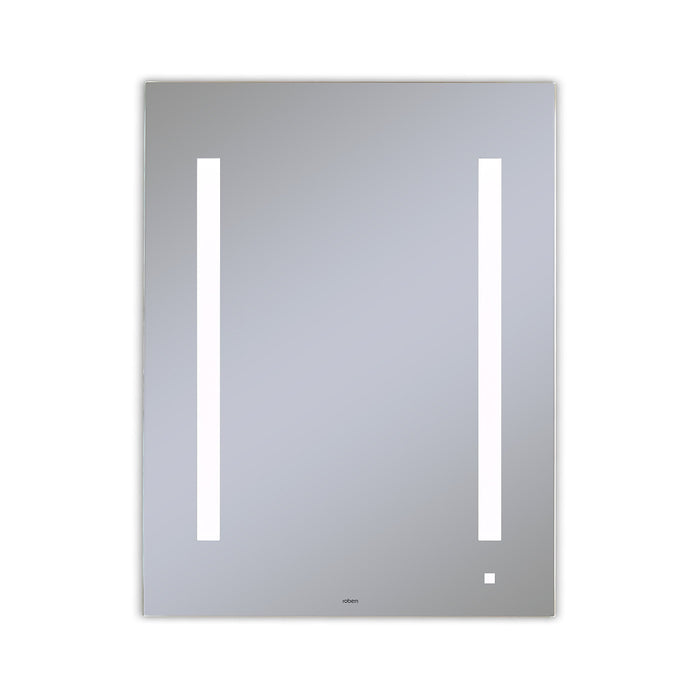 AiO 23-1/8" x 29-7/8" x 1-1/2" lighted mirror with LUM lighting at 4000 kelvin temperature (cool light), dimmable, USB charging ports and OM Audio